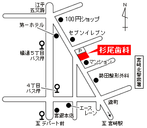 杉尾歯科医院 への地図