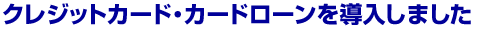 �N���W�b�g�J�[�h�E�J�[�h���[���𓱓����܂���